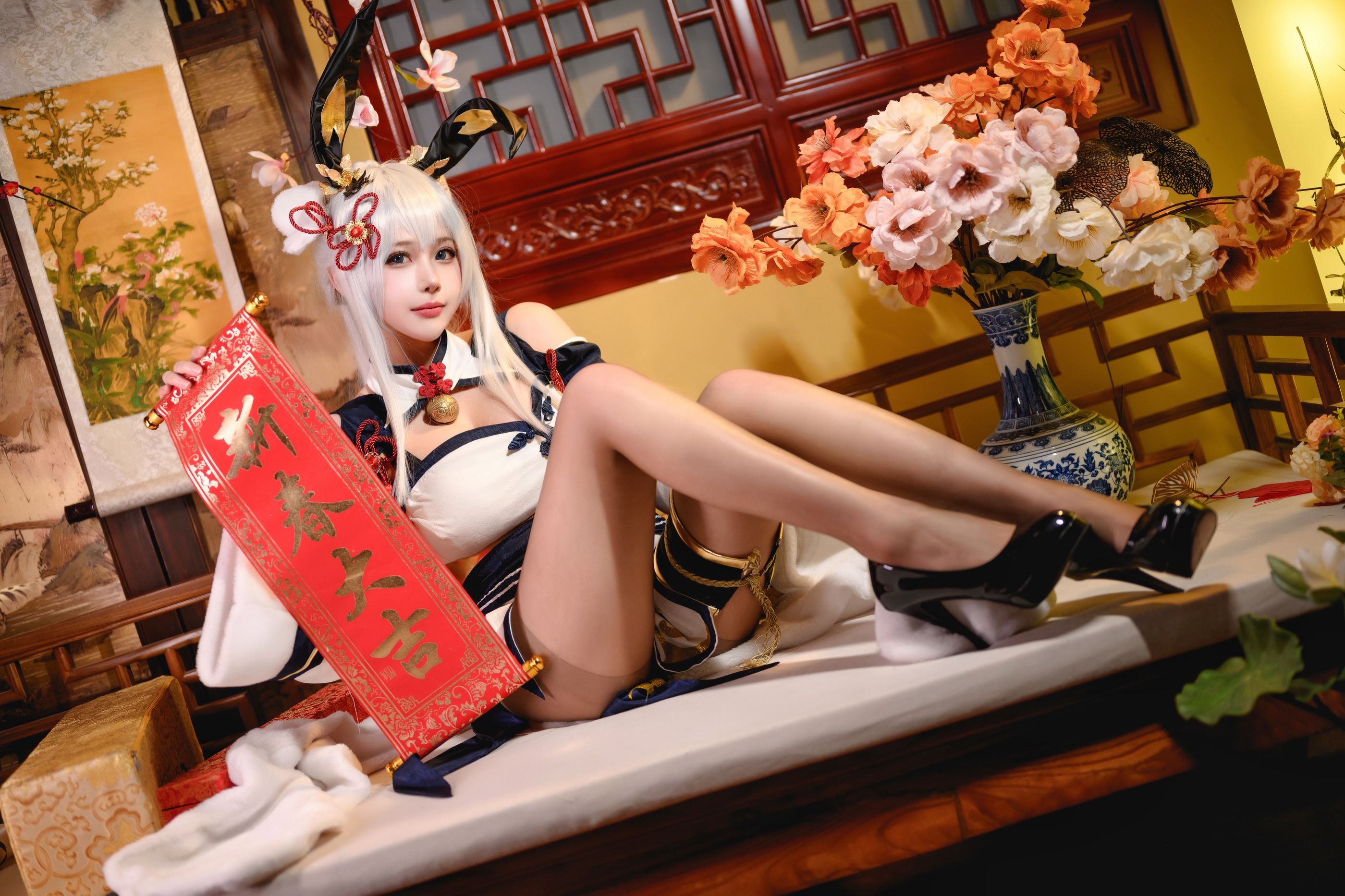 图片[1]-凛子酱 – NO.014 旗袍兔兔[21P]-XikXak